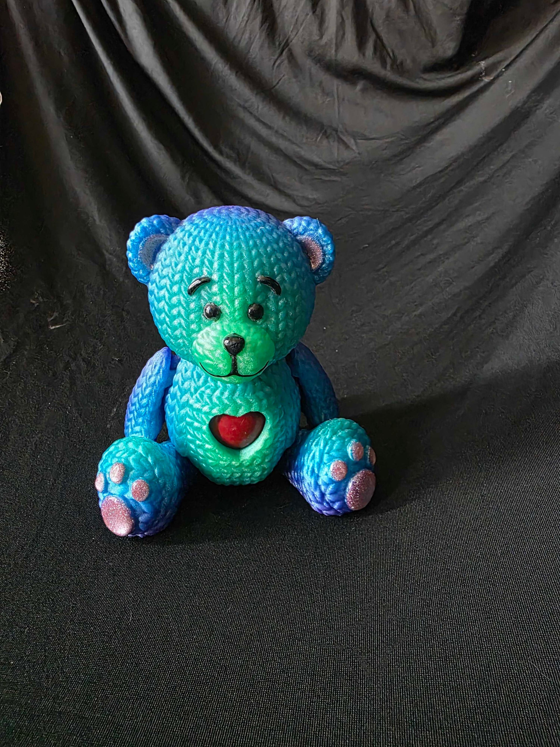 3D Printed Crochet Teddy Bear – Articulated Bear with Removable Heart