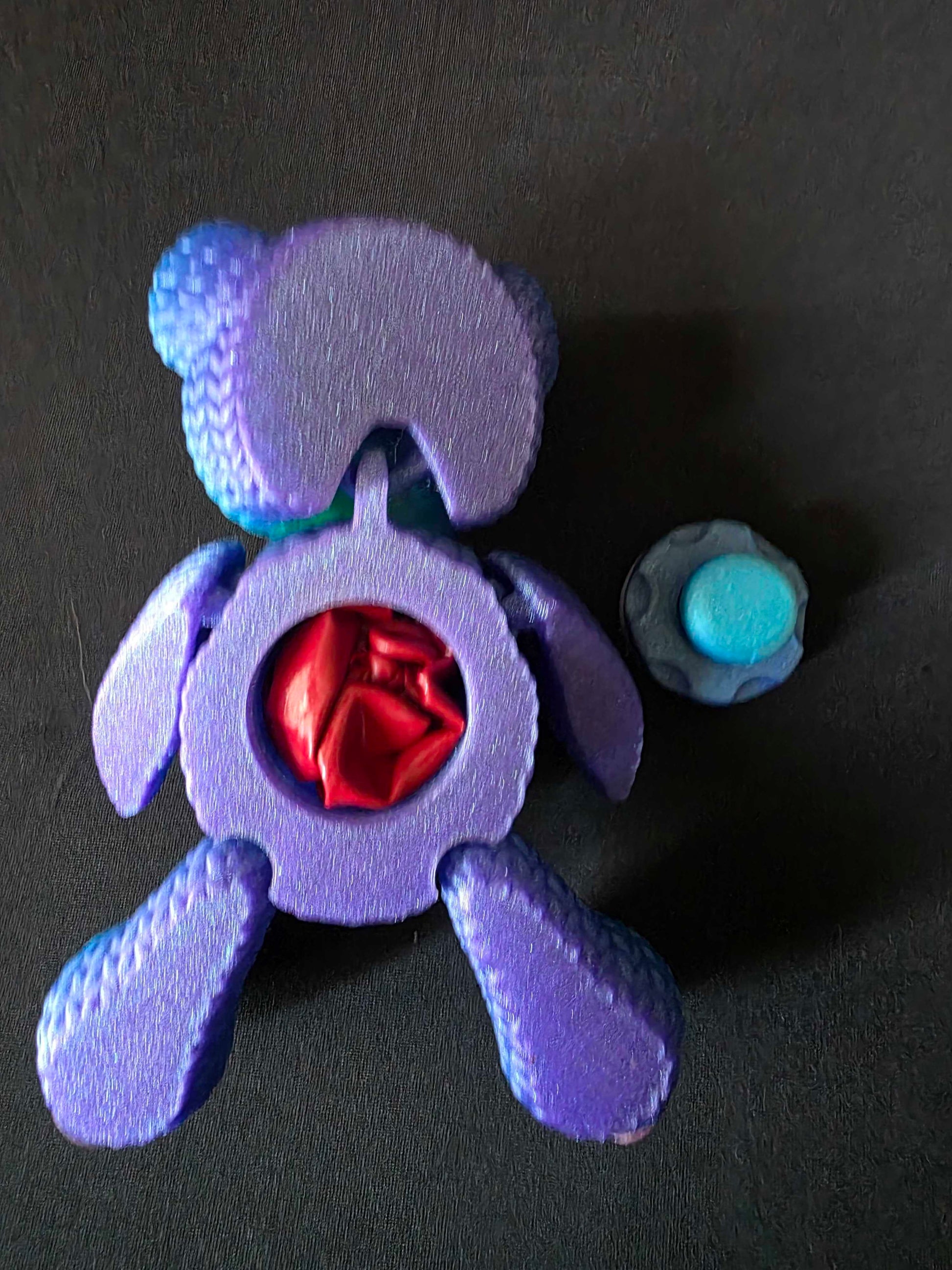 3D Printed Crochet Teddy Bear – Articulated Bear with Removable Heart
