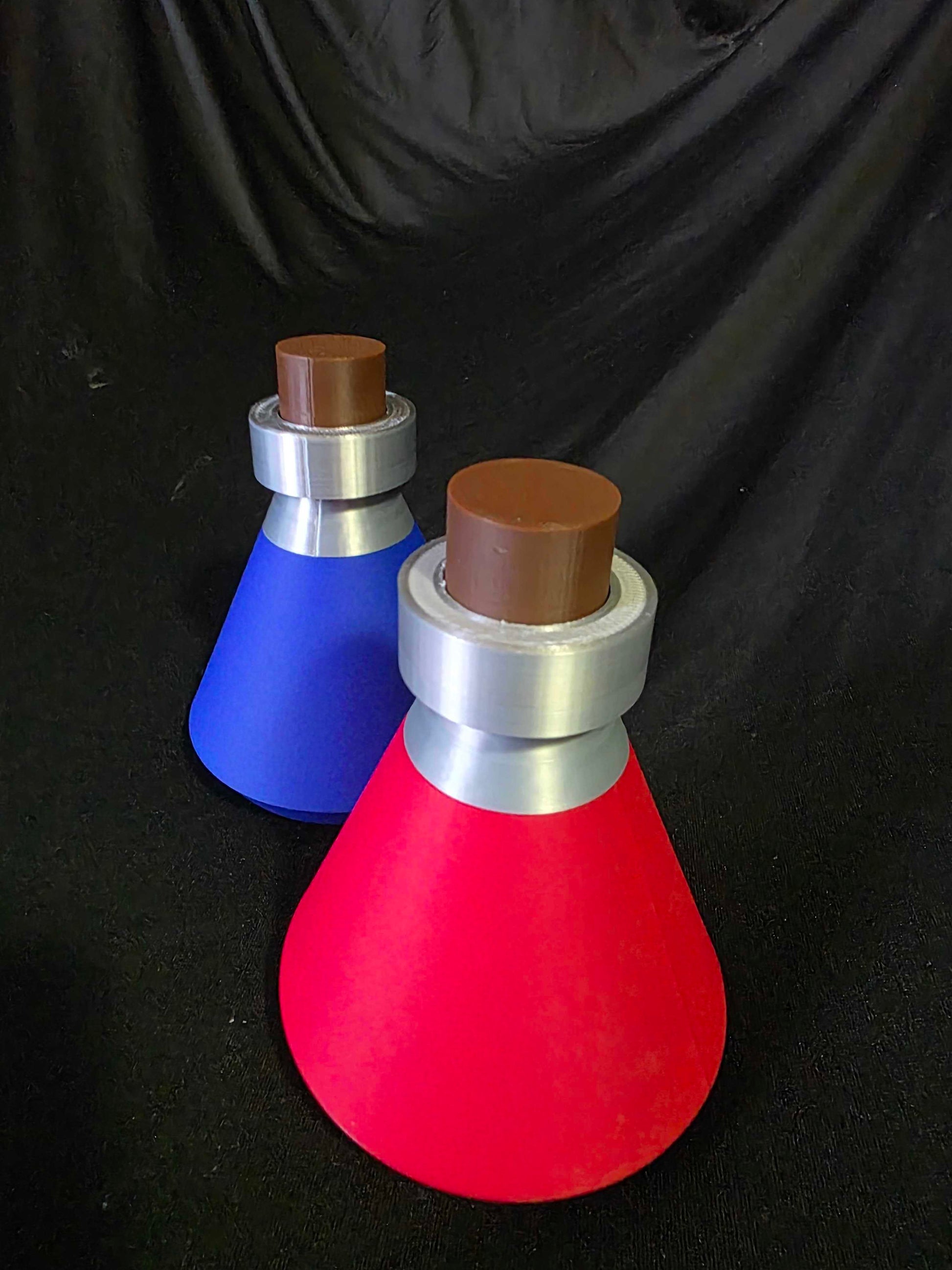 3D Printed Health & Mana Potion Bottle Clickers – Fidget Storage Set