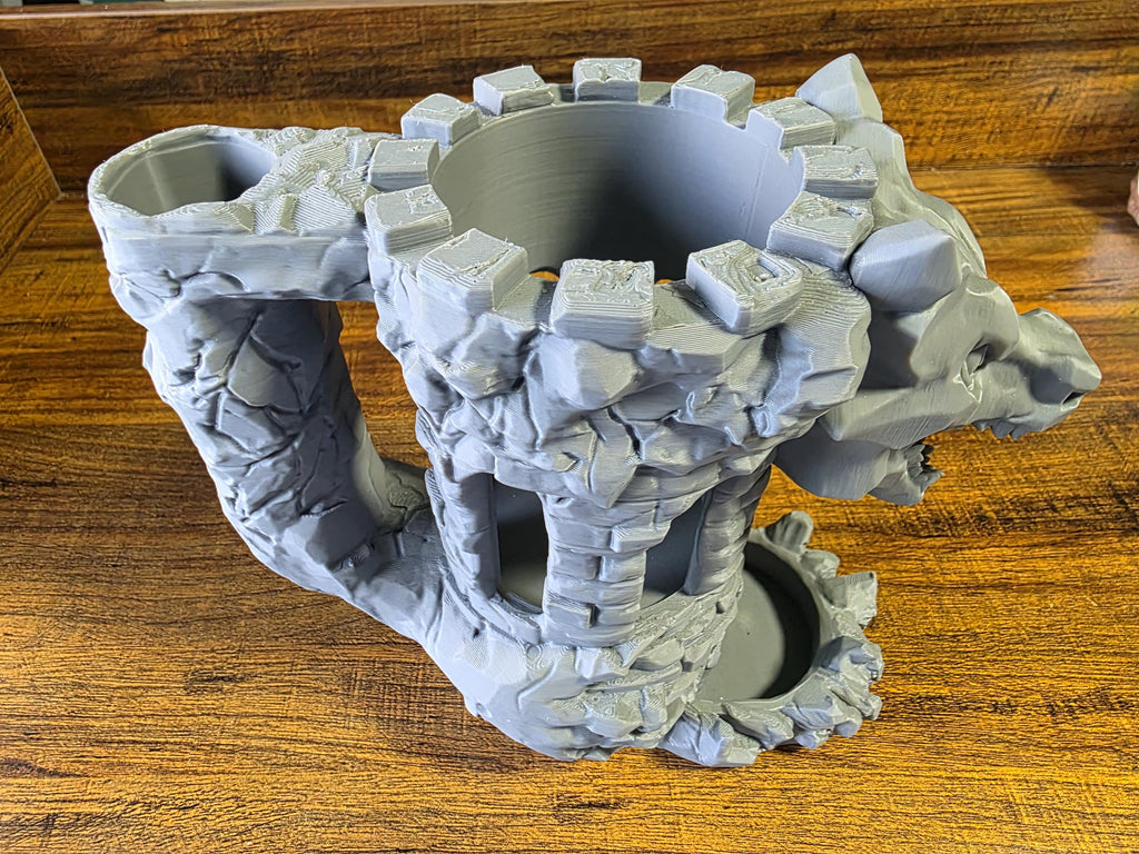 Dragon Dice Tower & Can Holder - 3D Printed TTRPG Accessory & Gamer Gift