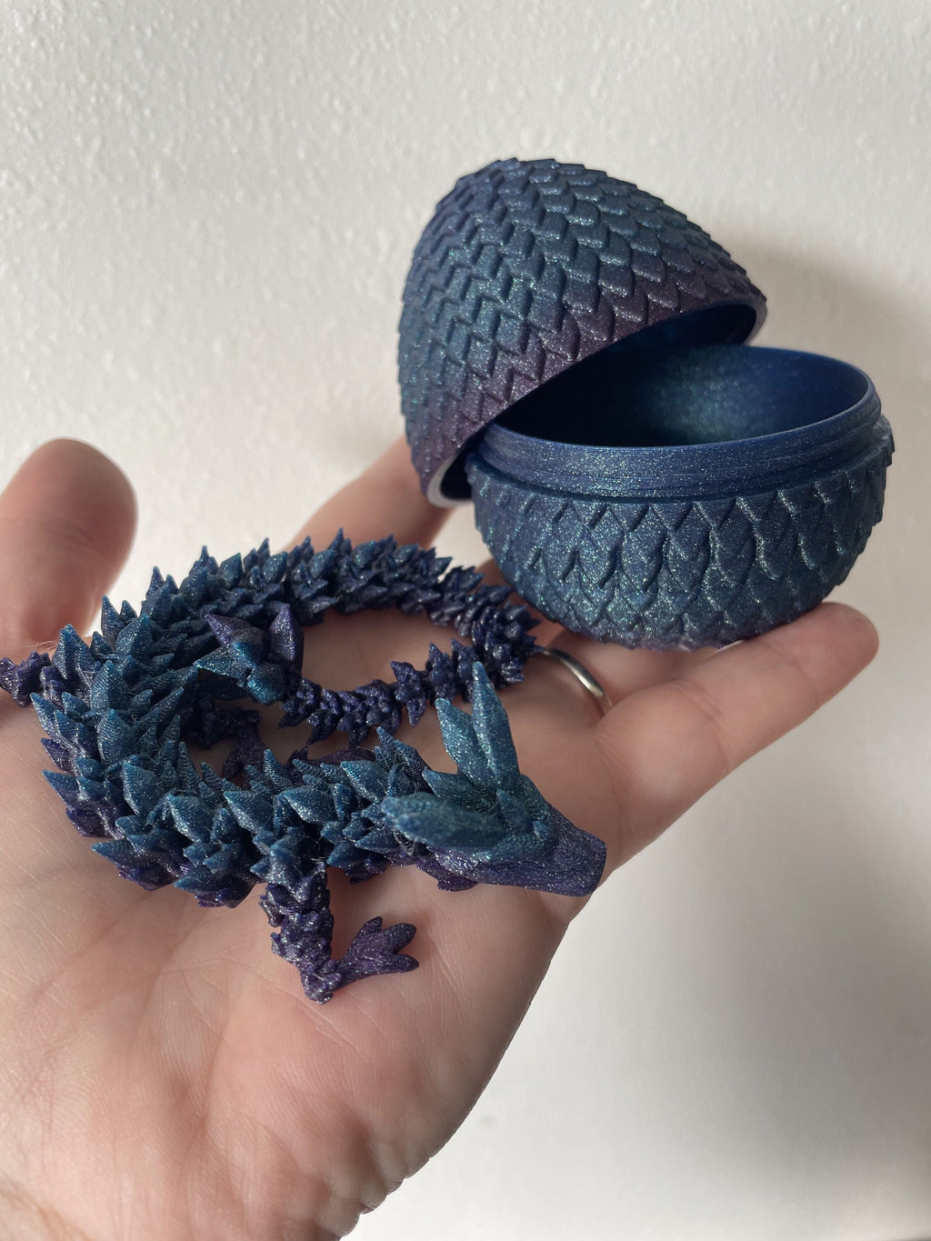 Articulated Baby Dragon & Egg Set - 3D Printed Hatching Fantasy Figurine