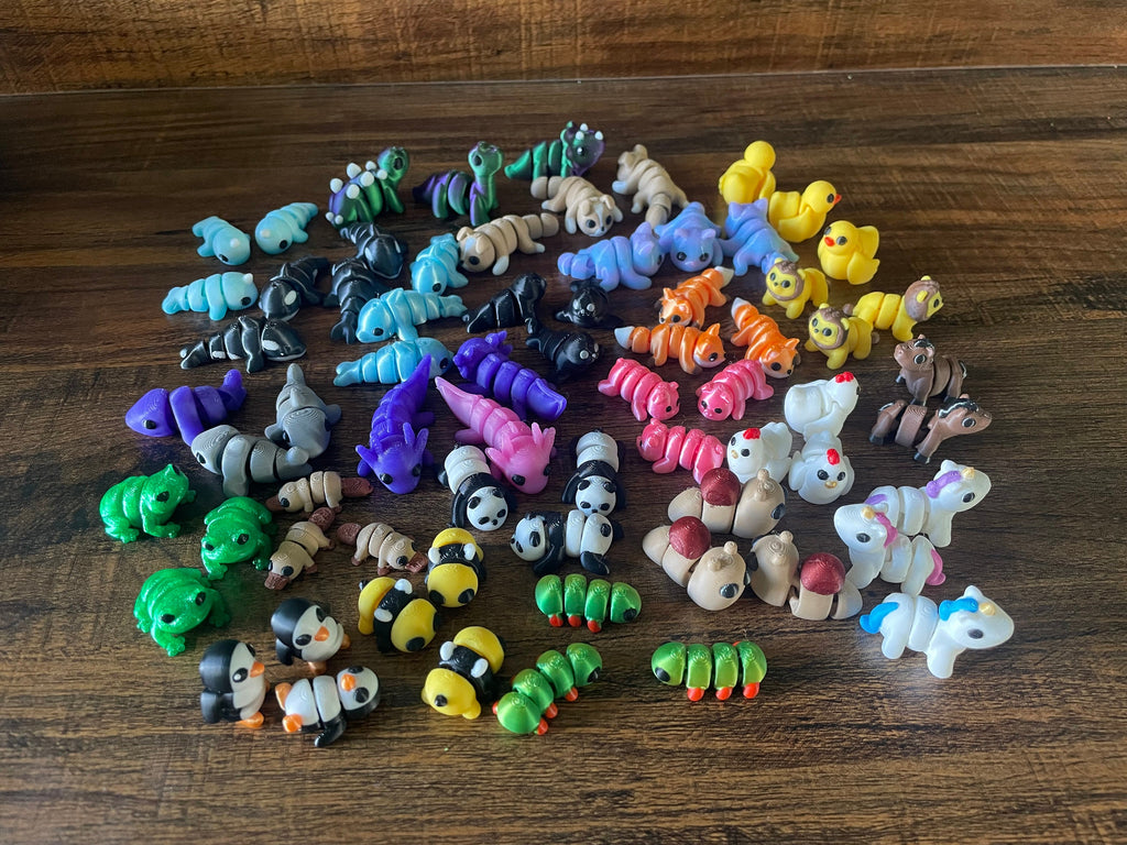 3D Printed Mystery Mini Figurines - Blind Bag Cute Animal Collectibles
