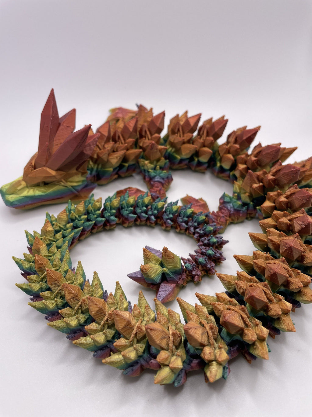 Articulated Crystal Dragon - 3D Printed Flexible Fantasy Figurine