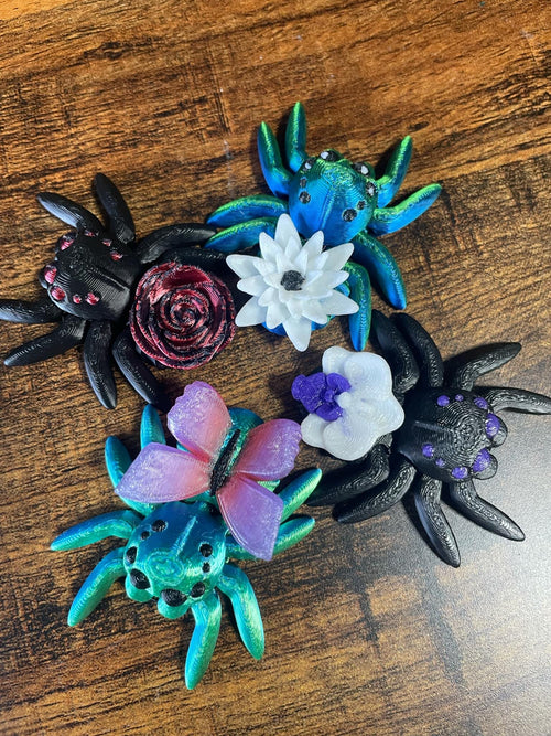 3D Printed Articulated Jumping Spiders - Cute Décor & Unique Gifts