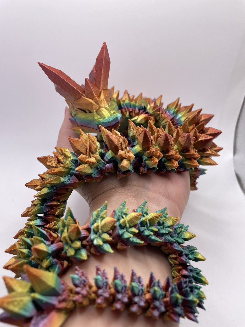 Articulated Crystal Dragon - 3D Printed Flexible Fantasy Figurine