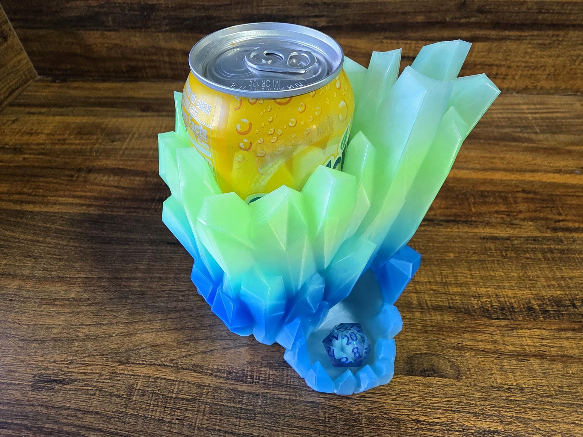 Crystal Can Dice Tower - 3D Printed TTRPG Dice Roller & Drink Holder