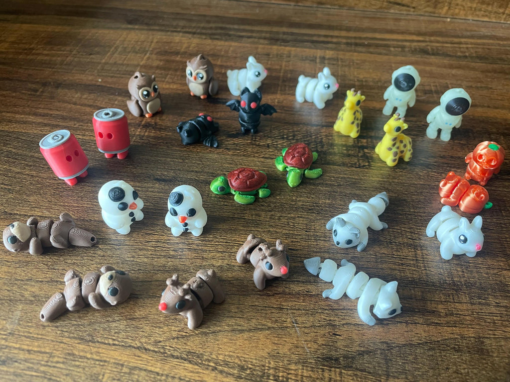 3D Printed Mystery Mini Figurines - Blind Bag Cute Animal Collectibles
