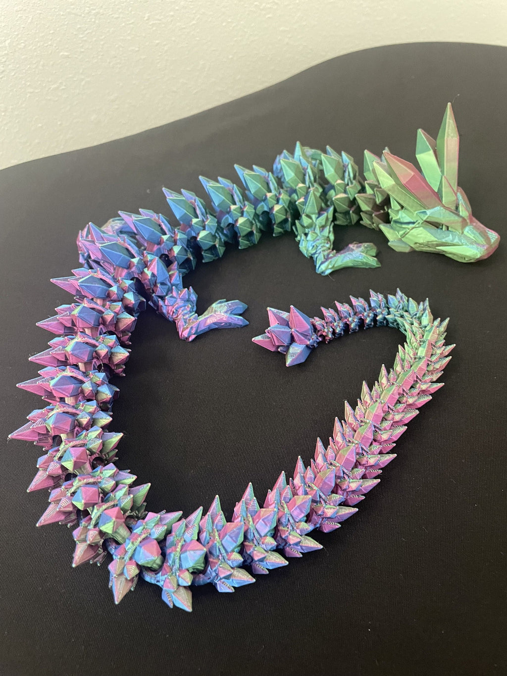 Articulated Crystal Dragon - 3D Printed Flexible Fantasy Figurine