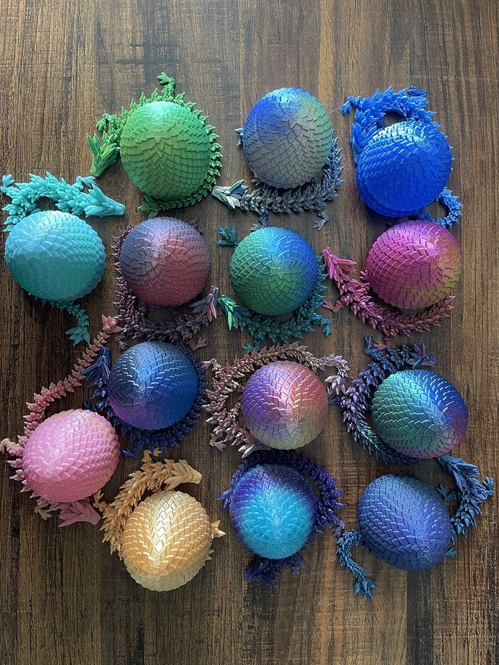 Articulated Baby Dragon & Egg Set - 3D Printed Hatching Fantasy Figurine