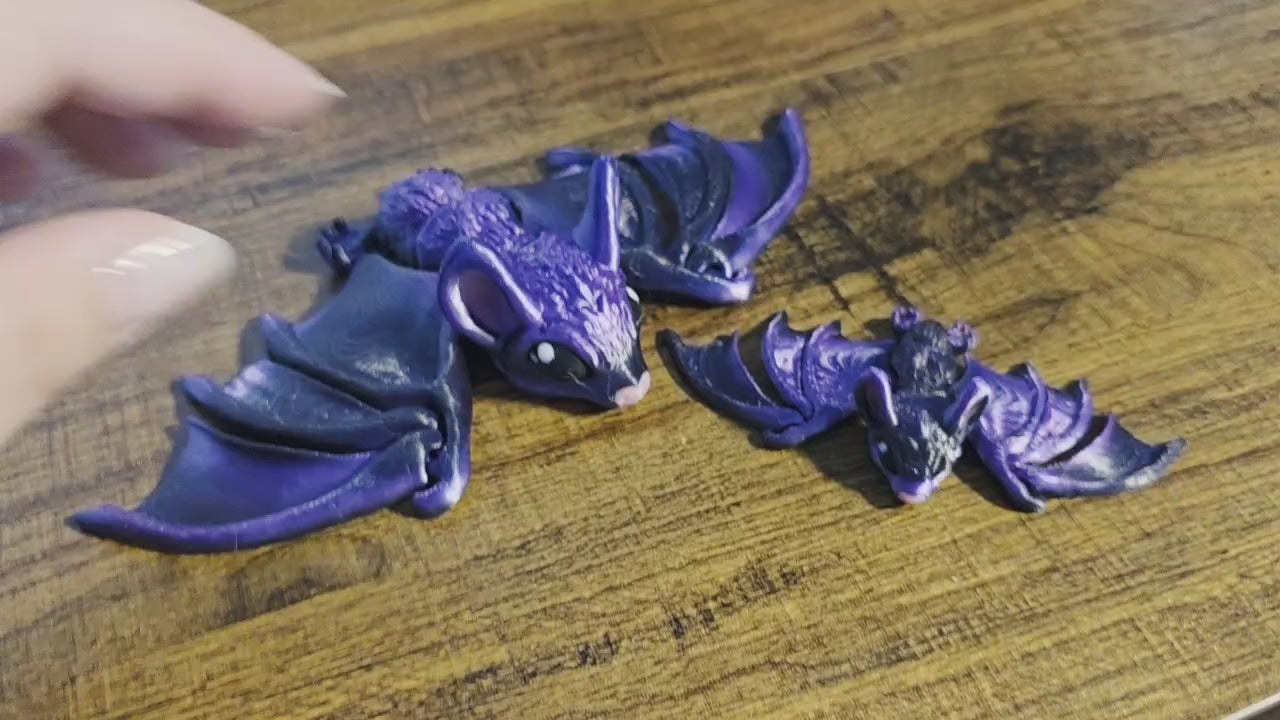 Articulated Flying Fox Bat - Flexible 3D Printed Fidget Toy & Décor