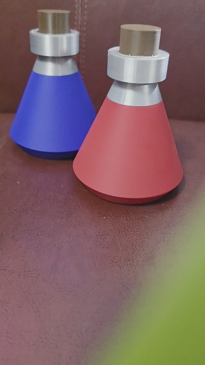 3D Printed Health & Mana Potion Bottle Clickers – Fidget Storage Set
